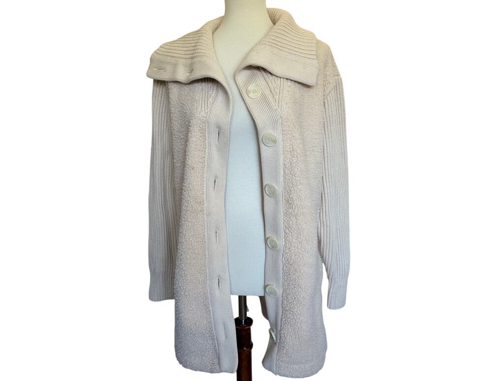 VARLEY Elliot Sherpa Button-Front Jacket - Cream - Size Extra Small